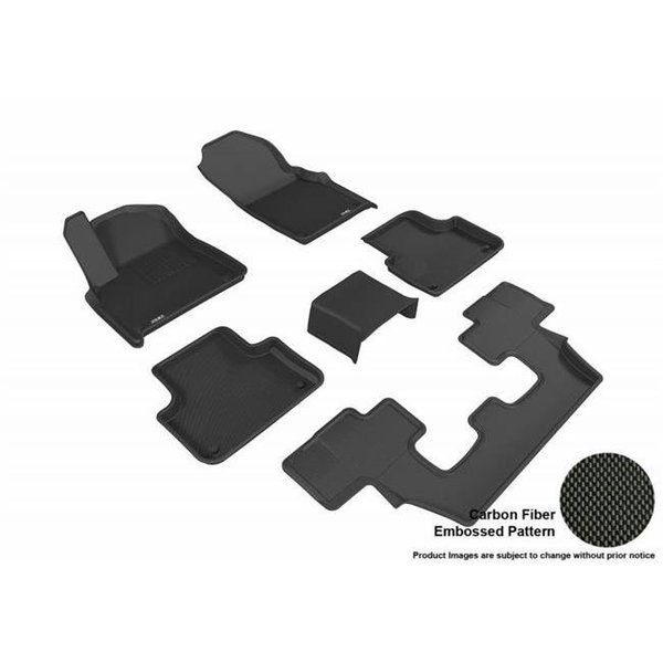 3D Maxpider 3D Maxpider L1AD04101509 Carbon Fiber Embossed Pattern Kagu Black 1st Row 2nd Row 3rd Row 2016 for Audi Q7 L1AD04101509